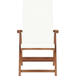 vidaXL Inklapbare stoelen 2 st verstelbaar met kussens crème