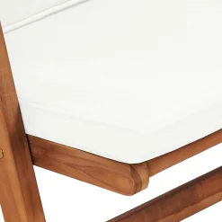 vidaXL Inklapbare stoelen 2 st verstelbaar met kussens crème