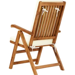 vidaXL Inklapbare stoelen 2 st verstelbaar met kussens crème