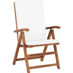 vidaXL Inklapbare stoelen 2 st verstelbaar met kussens crème