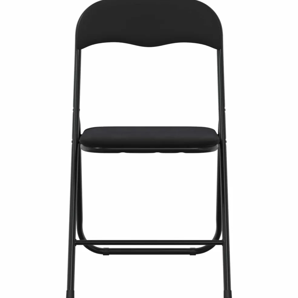 vidaXL Inklapbare stoel 2 st Fluweel Zwart 48 x 44 x 78 cm