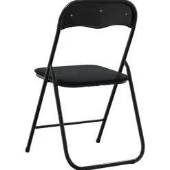 vidaXL Inklapbare stoel 2 st Fluweel Zwart 48 x 44 x 78 cm