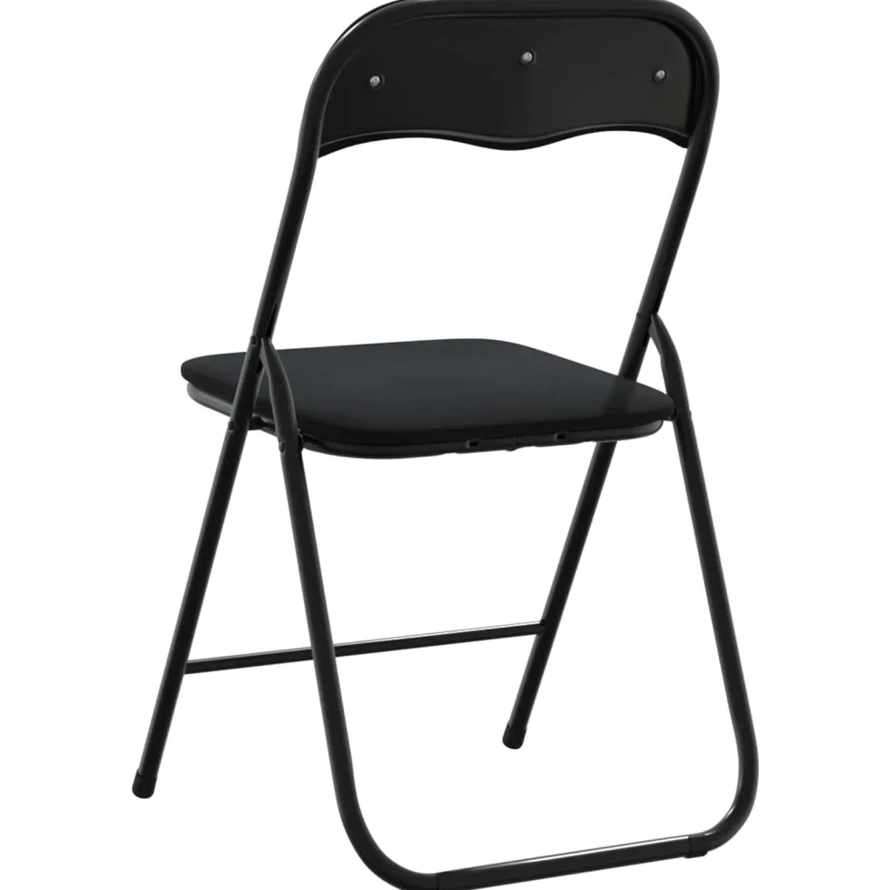 vidaXL Inklapbare stoel 2 st Fluweel Zwart 48 x 44 x 78 cm