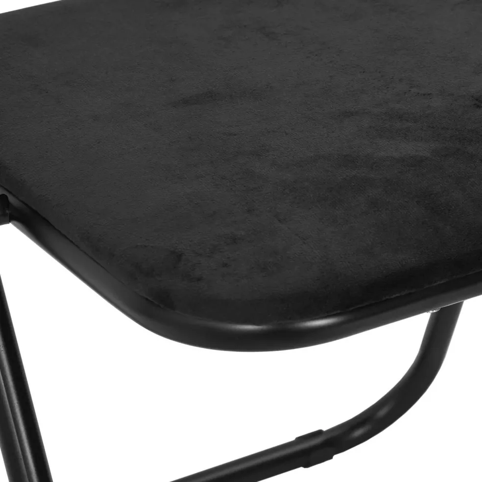 vidaXL Inklapbare stoel 2 st Fluweel Zwart 48 x 44 x 78 cm