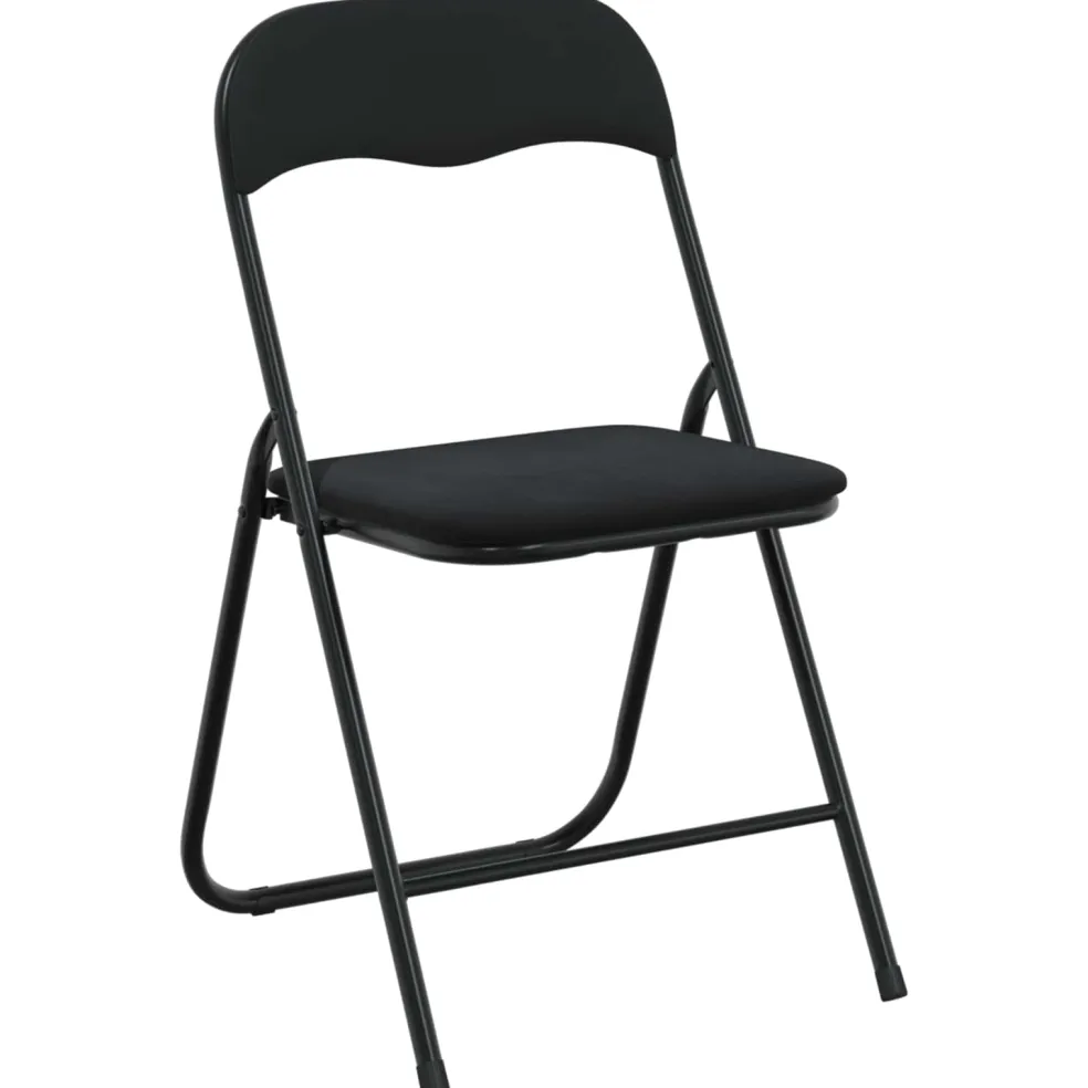 vidaXL Inklapbare stoel 2 st Fluweel Zwart 48 x 44 x 78 cm