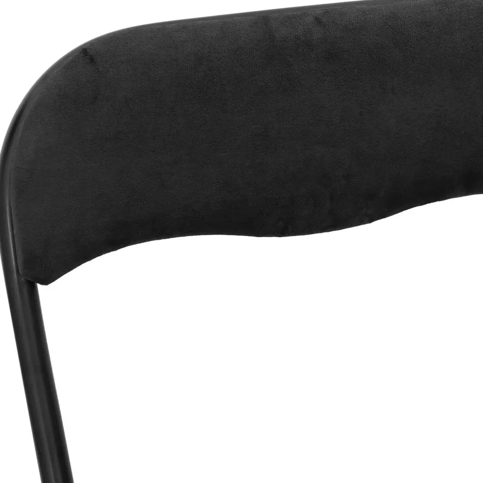 vidaXL Inklapbare stoel 2 st Fluweel Zwart 48 x 44 x 78 cm