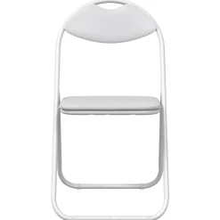 vidaXL Inklapbare stoel 2 st Nep Leer Wit 48 x 43,5 x 81 cm