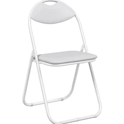 vidaXL Inklapbare stoel 2 st Nep Leer Wit 48 x 43,5 x 81 cm