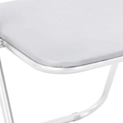 vidaXL Inklapbare stoel 2 st Nep Leer Wit 48 x 43,5 x 81 cm