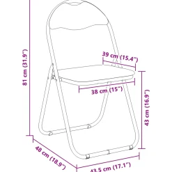vidaXL Inklapbare stoel 2 st Nep Leer Wit en Grijs 48 x 43,5 x 81 cm