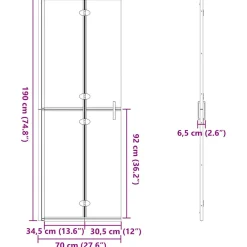 vidaXL Inloopdouchewand Goud 70 x 6,5 x 190 cm
