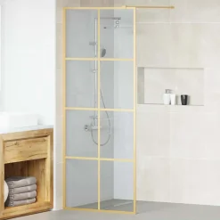 vidaXL Inloop Douche Wand Goud 80 x 195 cm gehard glas
