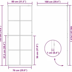 vidaXL Inloop Douche Wand Goud 80 x 195 cm gehard glas