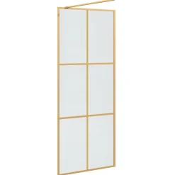vidaXL Inloop Douche Wand Goud 80 x 195 cm gehard glas