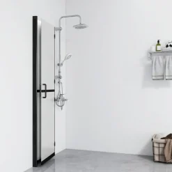 vidaXL Inloopdouchewand inklapbaar 70x190 cm ESG-glas mat