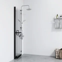 vidaXL Inloopdouchewand inklapbaar 70x190 cm ESG-glas transparant
