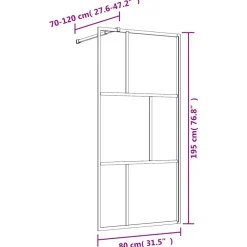 vidaXL Inloopdouchewand transparant 80x195 cm ESG-glas goudkleurig