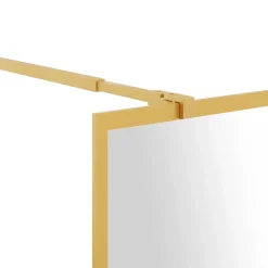 vidaXL Inloopdouchewand transparant 80x195 cm ESG-glas goudkleurig