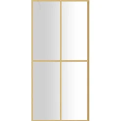 vidaXL Inloopdouchewand transparant 80x195 cm ESG-glas goudkleurig