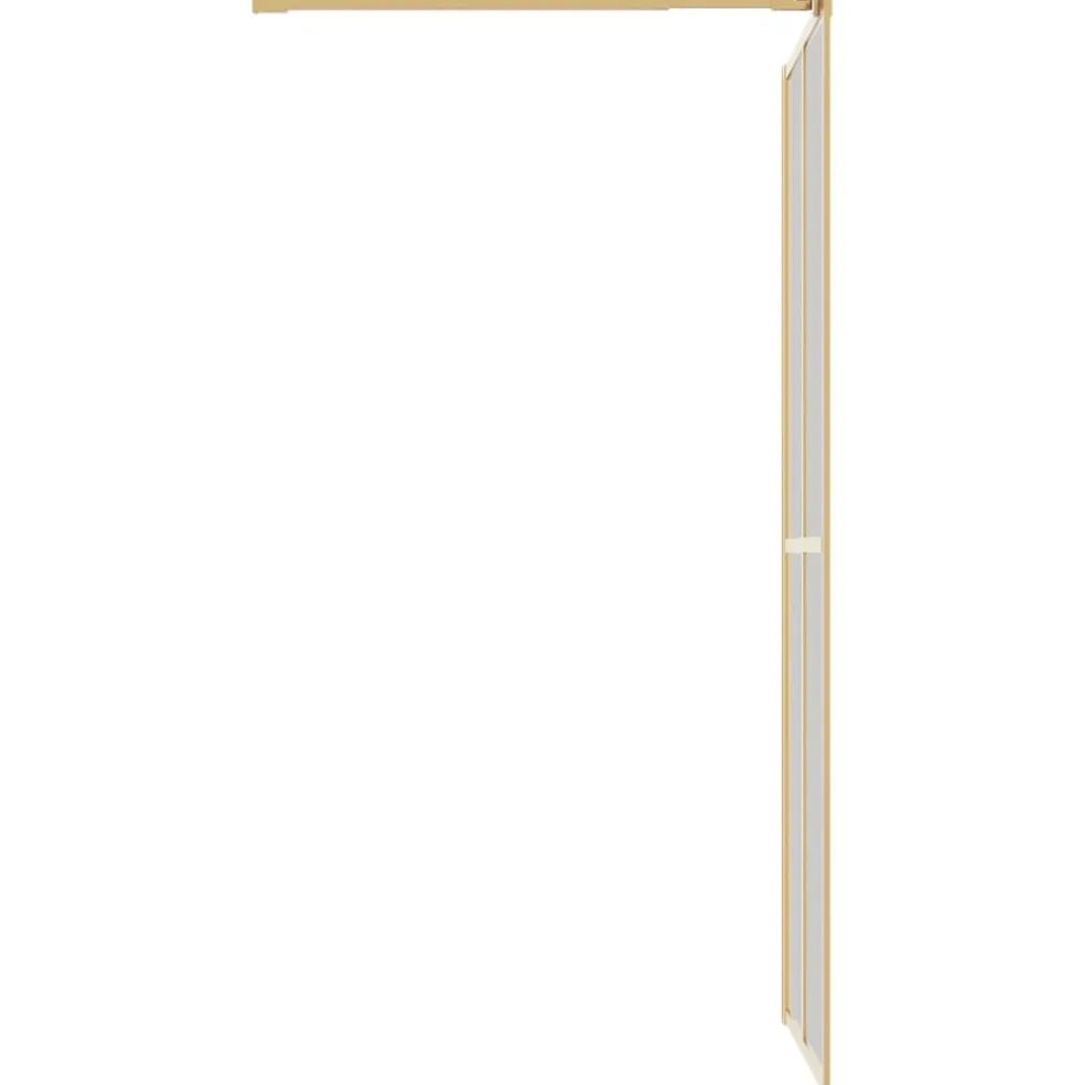 vidaXL Inloopdouchewand transparant 80x195 cm ESG-glas goudkleurig