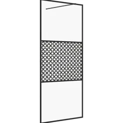 vidaXL Inloopdouchewand 80x195 cm mat ESG-glas zwart
