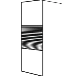 vidaXL Inloopdouchewand 80x195 cm transparant ESG-glas zwart