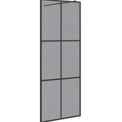 vidaXL Inloop Douche Wand Zwart 80 x 195 cm gehard glas