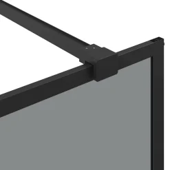 vidaXL Inloop Douche Wand Zwart 80 x 195 cm gehard glas