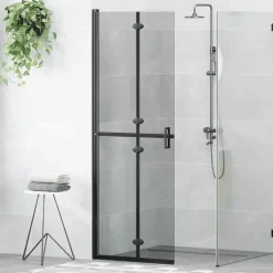vidaXL Inloopdouchewand Zwart 70 x 6,5 x 190 cm