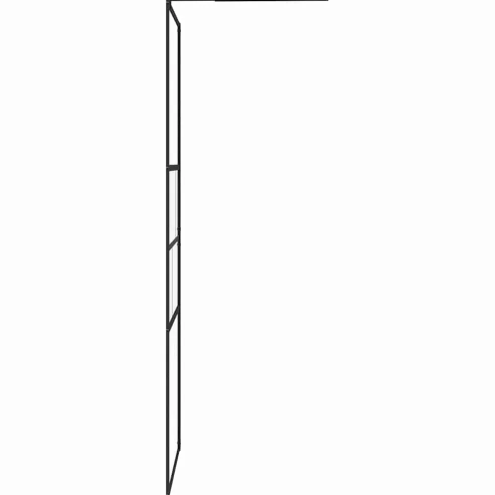 vidaXL Inloop Douche Wand Zwart 80 x 195 x 0,5 cm Glas en Aluminium