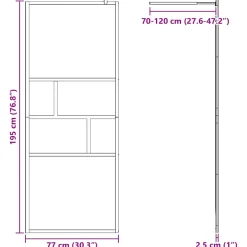vidaXL Inloop Douche Wand Zwart 80 x 195 x 0,5 cm Glas en Aluminium