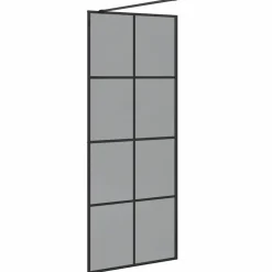 vidaXL Inloop Douche Wand Zwart 80 x 195 cm gehard glas