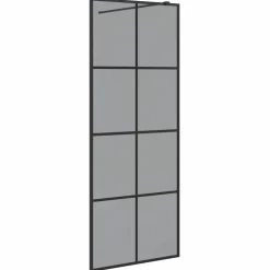 vidaXL Inloop Douche Wand Zwart 80 x 195 cm gehard glas