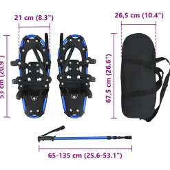 vidaXL 3 in 1 sneeuwschoenen met wandelschoenen Blauw en Zwart