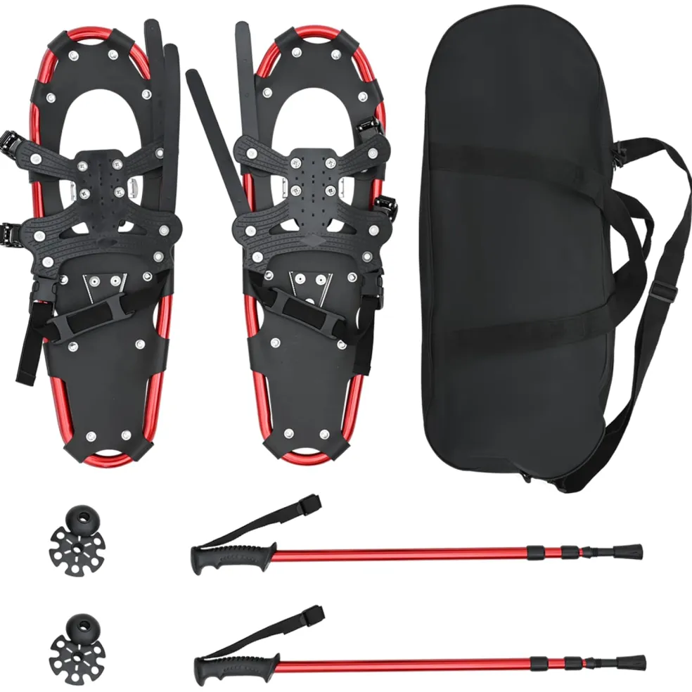 vidaXL 3 in 1 sneeuwschoenen met wandelschoenen Rood en Zwart