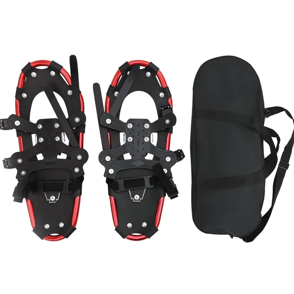 vidaXL 3 in 1 Sneeuwschoenen Rood en Zwart 53,5 x 21 cm