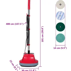 vidaXL 5-in-1 Tweekoppige vloerschrobber & polijstmachine