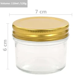vidaXL Jampotten met goudkleurige deksels 24 st 110 ml glas