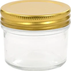 vidaXL Jampotten met goudkleurige deksels 24 st 110 ml glas
