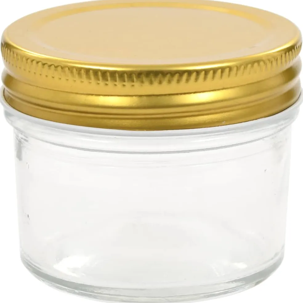vidaXL Jampotten met goudkleurige deksels 24 st 110 ml glas