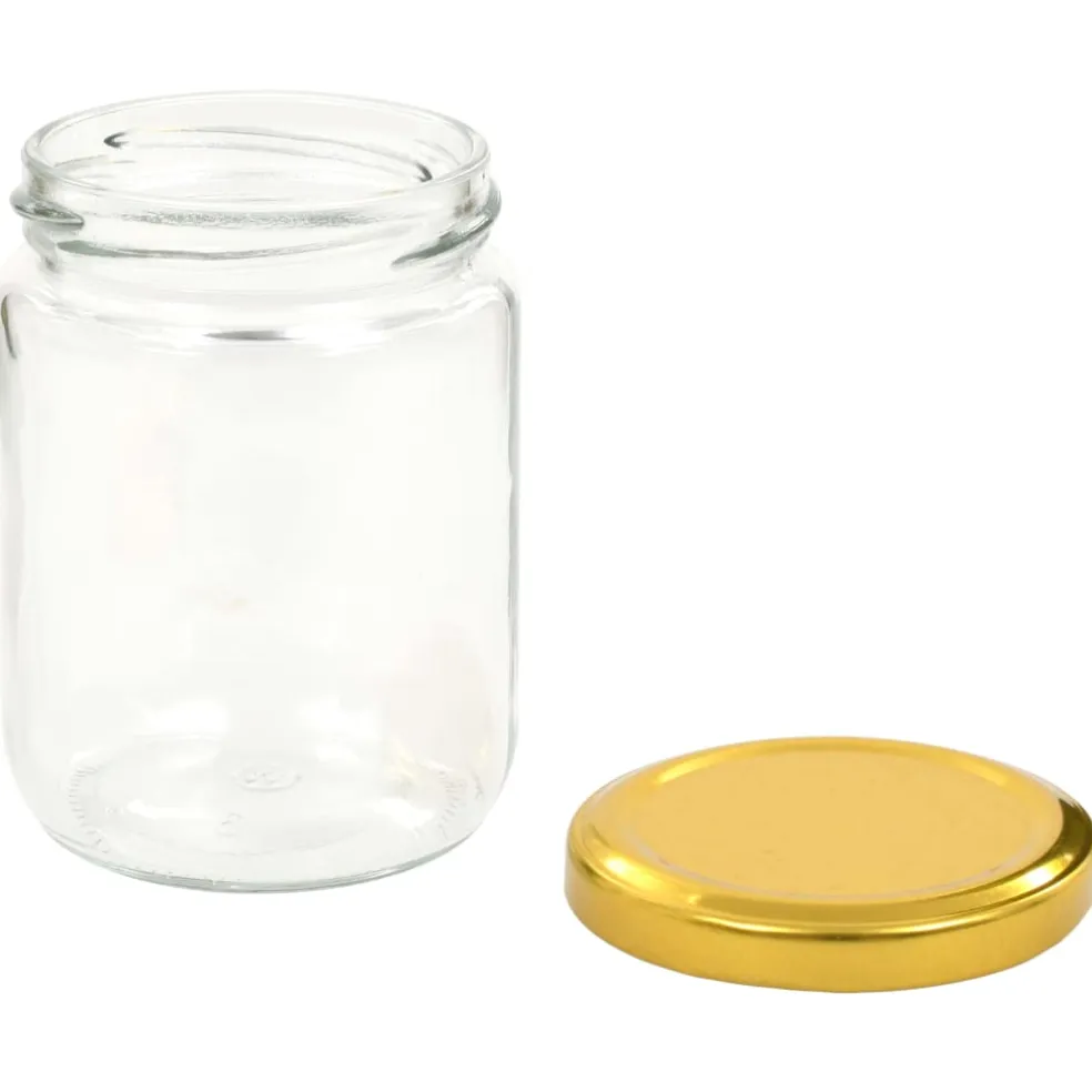 vidaXL Jampotten met goudkleurige deksels 48 st 230 ml glas