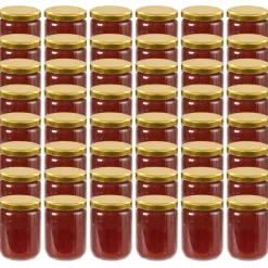 vidaXL Jampotten met goudkleurige deksels 48 st 230 ml glas