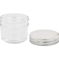 vidaXL Jampotten met zilverkleurige deksels 24 st 110 ml glas