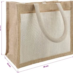 vidaXL Jute handtassen met zak 5 Natuurlijk en Wit 26 x 22 x 14 cm