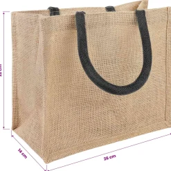 vidaXL Jute handtassen 5 Naturel en Zwart 26 x 22 x 14 cm