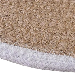 vidaXL Jute placematten 4 st Natuurlijk en Wit 100% Tossa Jute