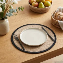 vidaXL Jute placematten 4 st Naturel en Zwart 100% Tossa Jute