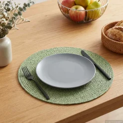 vidaXL Jute placematten 4 st Olijfgroen 100% Tossa Jute