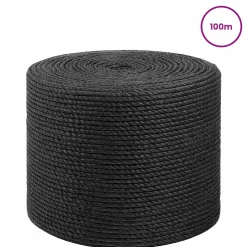 vidaXL Jute Touw 2 st 20 mm 100 m Zwart 100% Tossa jute