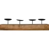 vidaXL Kaarsenhouder Naturel 50 x 15 x 10 cm Massief teakhout